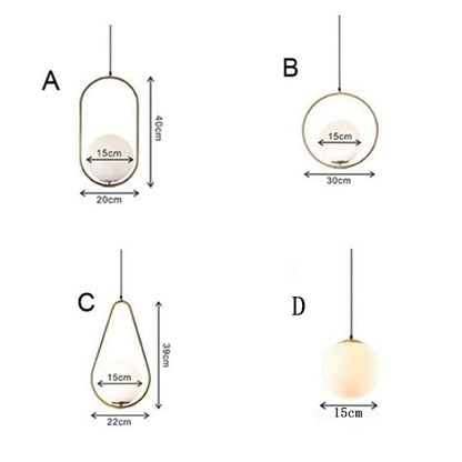 Minimalist Industrial Hanging Glass Ball Pendant Lamps Scandinavian Design Lighting For Living Room In Gold Brass Silver Or Black