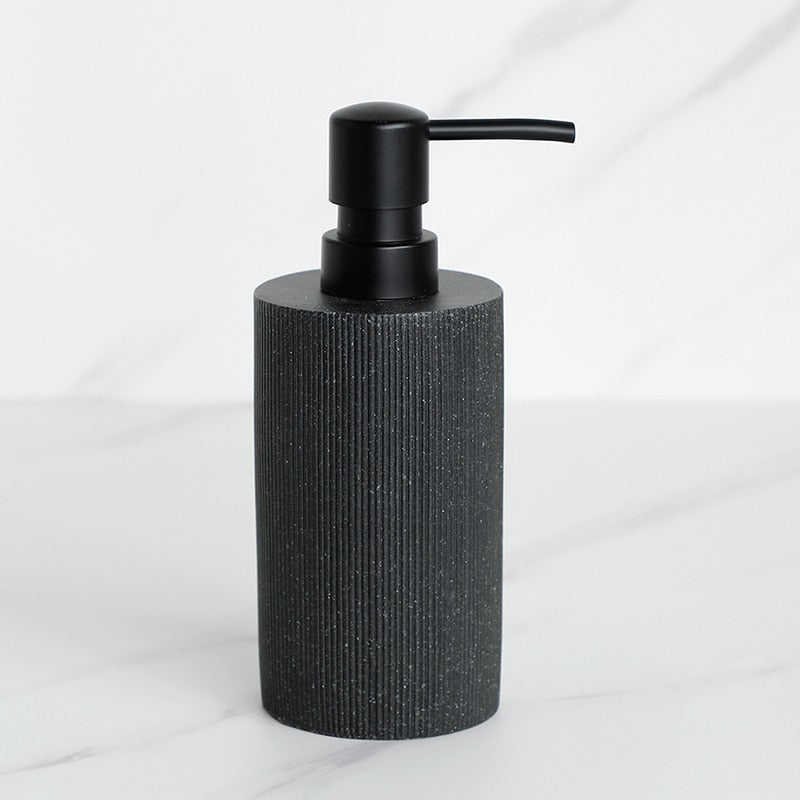 Volcanic Black Bathroom Accessories Soap Dish Toothbrush Holder Gargle Cup Liquid Soap Dispenser Toilet Brush Holder Matching Bathroom Essentials