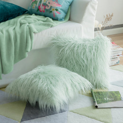 Soft Shaggy Faux Fur Cushion Cover Plush Pillow Cover Cushion Case For Sofa Throw Cushion Autumn Fall Winter Living Room Home Decor