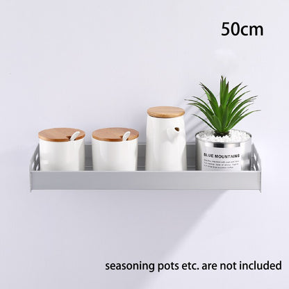 Industrial Design Space Aluminum Kitchen Shelf Spice Rack Utensil Hangar Storage For Coffee Tea Salt Sugar Wall Mounted Silver Black 3 Sizes