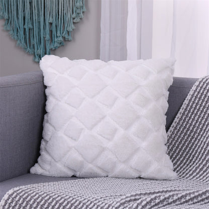 Soft Plush Cushion Cover Modern Rustic Luxury Embroidered Geometric Faux Wool Decorative Cover For Sofa Cushions Pillow Throw Covers