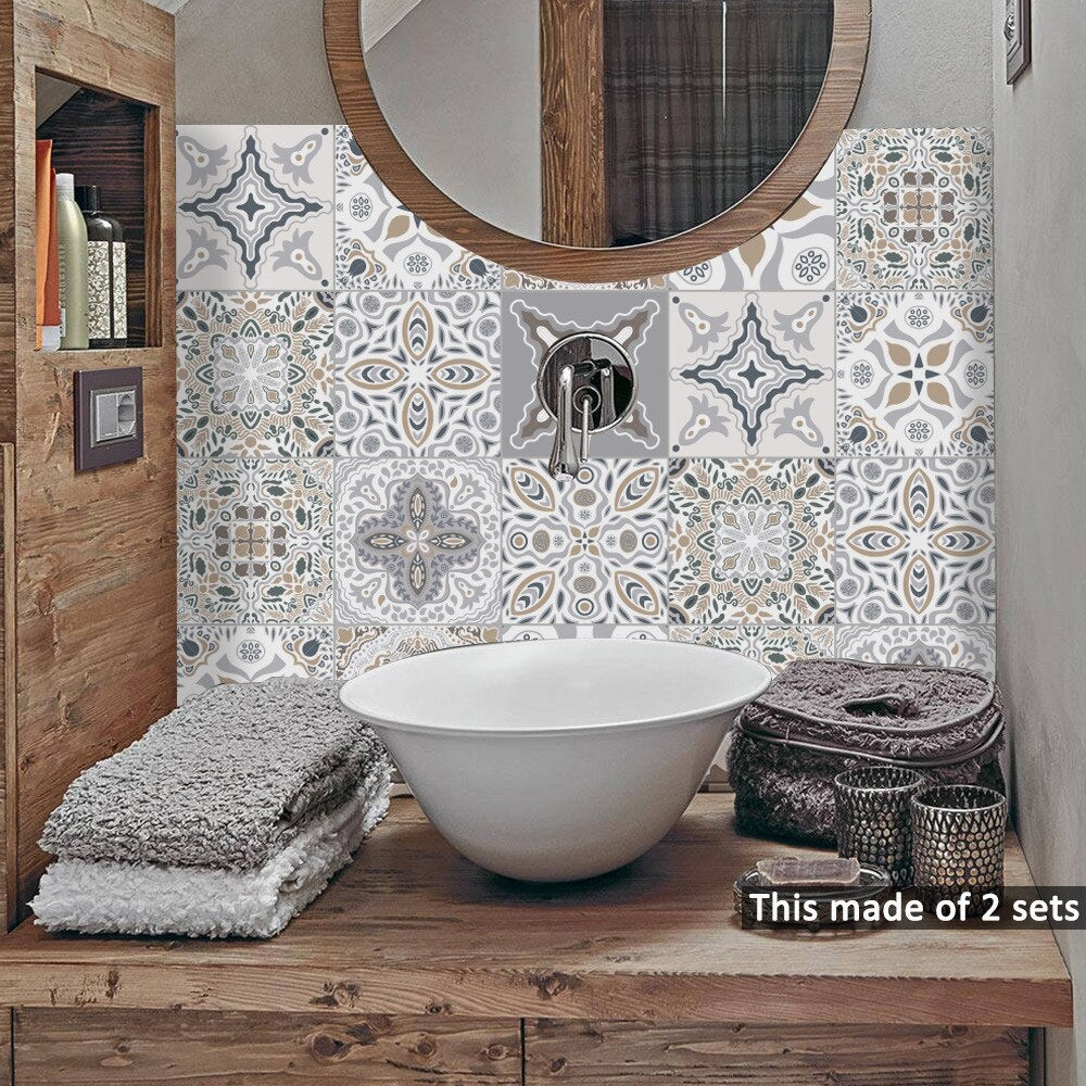 Moroccan Style PVC Vinyl Tile Stickers For Decorating Tiles On Kitchen Wall Moroccan Bathroom Tiles Home Makeover Removable Pearly Gloss Decals