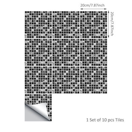 Onyx Marble Mosaic Tile Vinyl Wall Stickers For Kitchen Bathroom Self Adhesive Gloss PVC Removable Decals For Kitchen Washroom Wall Decoration