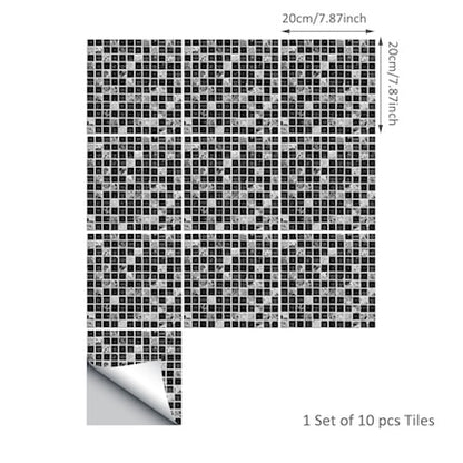 Onyx Marble Mosaic Tile Vinyl Wall Stickers For Kitchen Bathroom Self Adhesive Gloss PVC Removable Decals For Kitchen Washroom Wall Decoration