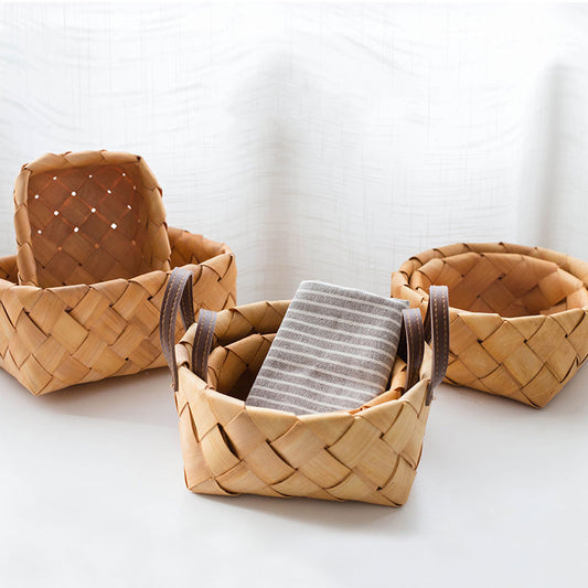 Handmade Woven Baskets For Storing Fruit Vegetables Eggs Bread Storage Eco Friendly Mini Wicker Baskets For Kitchen Home Housekeeping Organization Solution