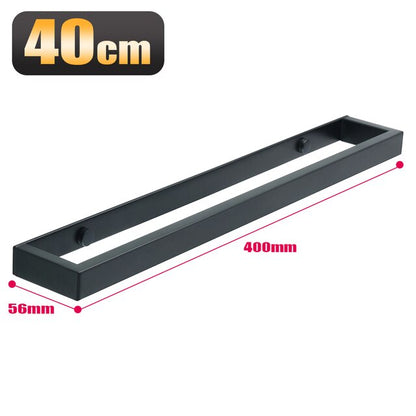 Minimalist Black Stainless Steel Bathroom Towel Rack Wall Mounted Hanger Towel Organizer For Neat Storage Of Multiple Towel Rolls