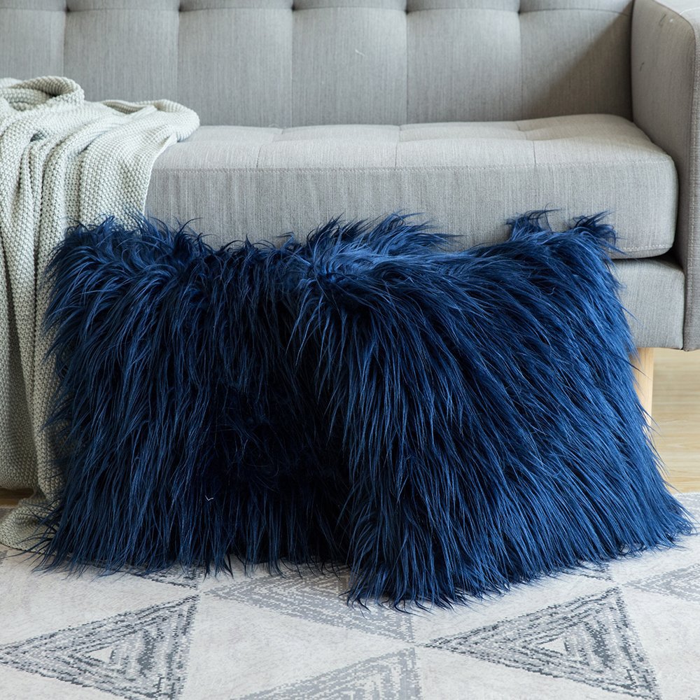 Soft Shaggy Faux Fur Cushion Cover Plush Pillow Cover Cushion Case For Sofa Throw Cushion Autumn Fall Winter Living Room Home Decor