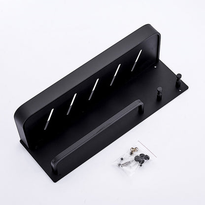 Aluminium Bathroom Shelf Rounded Square Shower Accessory Rack Bath Shower Shelf With Towel Hooks Rail Bathroom Organizer Rack