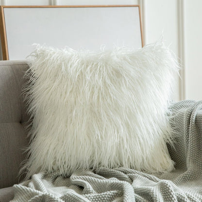 Soft Shaggy Faux Fur Cushion Cover Plush Pillow Cover Cushion Case For Sofa Throw Cushion Autumn Fall Winter Living Room Home Decor