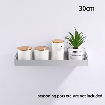 Industrial Design Space Aluminum Kitchen Shelf Spice Rack Utensil Hangar Storage For Coffee Tea Salt Sugar Wall Mounted Silver Black 3 Sizes