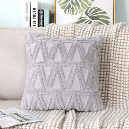 Soft Plush Cushion Cover Modern Rustic Luxury Embroidered Geometric Faux Wool Decorative Cover For Sofa Cushions Pillow Throw Covers