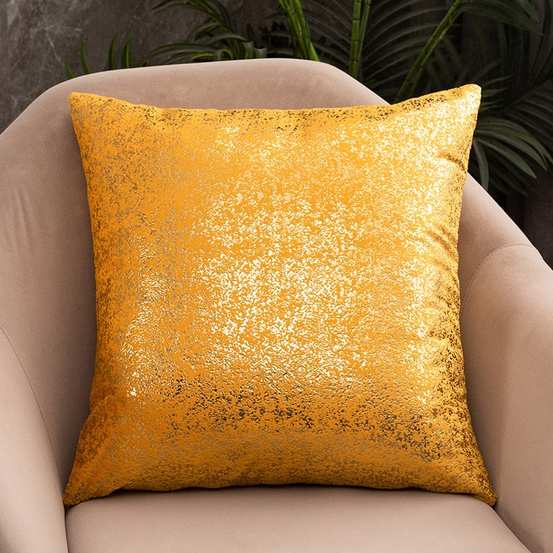 Luxury Fashion Golden Specked Velvet Cushion Cases 45x45cm For Living Room Sofa Covers For Settee Cushions Case Glam Home Interior Decor