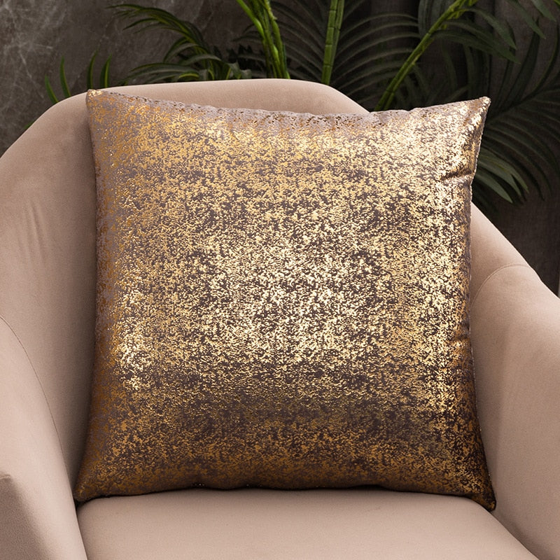 Luxury Fashion Golden Specked Velvet Cushion Cases 45x45cm For Living Room Sofa Covers For Settee Cushions Case Glam Home Interior Decor