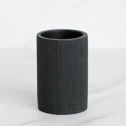 Volcanic Black Bathroom Accessories Soap Dish Toothbrush Holder Gargle Cup Liquid Soap Dispenser Toilet Brush Holder Matching Bathroom Essentials