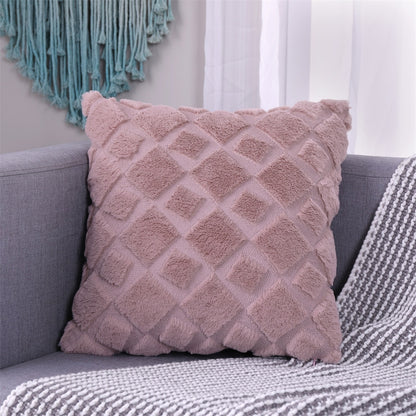 Soft Plush Cushion Cover Modern Rustic Luxury Embroidered Geometric Faux Wool Decorative Cover For Sofa Cushions Pillow Throw Covers