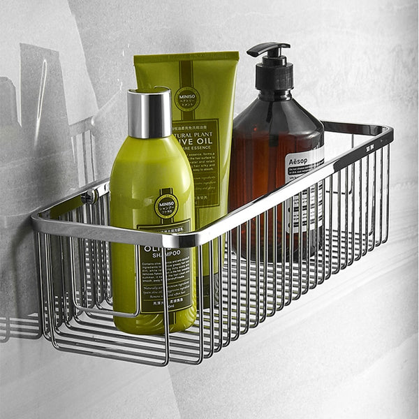 Brushed Stainless Steel Bathroom Racking Cosmetic Shelf For Washroom S ...