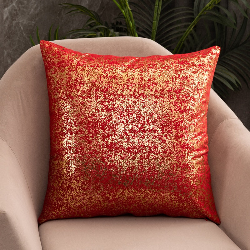 Luxury Fashion Golden Specked Velvet Cushion Cases 45x45cm For Living Room Sofa Covers For Settee Cushions Case Glam Home Interior Decor
