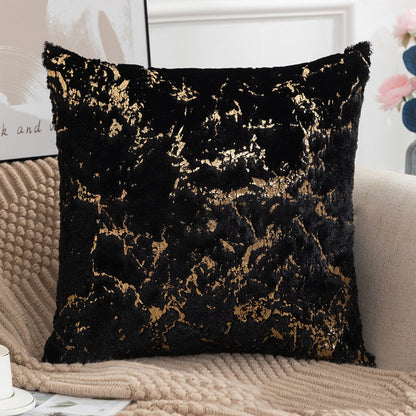 Soft Plush Cushion Case Golden Vein Marble Design Cover For Sofa Throw Cushions Four Season Styling Fashionable Living Room Interior Decoration