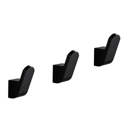 Modern Minimalist Matte Black Aluminum Clothes Hooks Wall Mounted Robe Hangers For Entrance Hall Bedroom Bathroom Coat Hooks