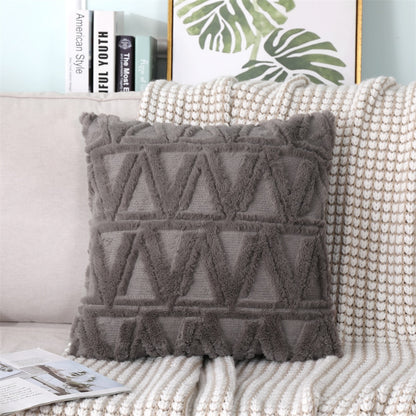Soft Plush Cushion Cover Modern Rustic Luxury Embroidered Geometric Faux Wool Decorative Cover For Sofa Cushions Pillow Throw Covers