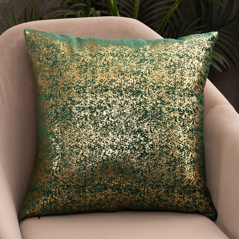 Luxury Fashion Golden Specked Velvet Cushion Cases 45x45cm For Living Room Sofa Covers For Settee Cushions Case Glam Home Interior Decor