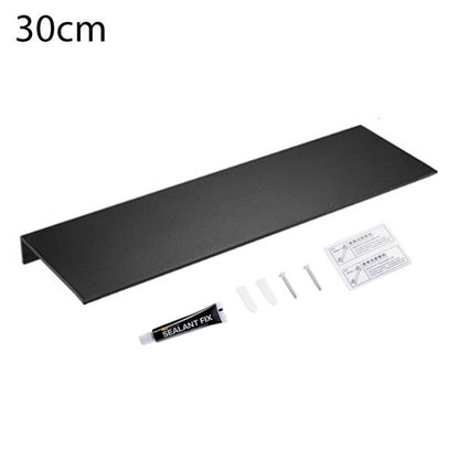 Black White Space Aluminum Bathroom Shelf For Cosmetics Shampoo Modern Minimalist Design Wall Mounted No Drilling Shelf For Washroom