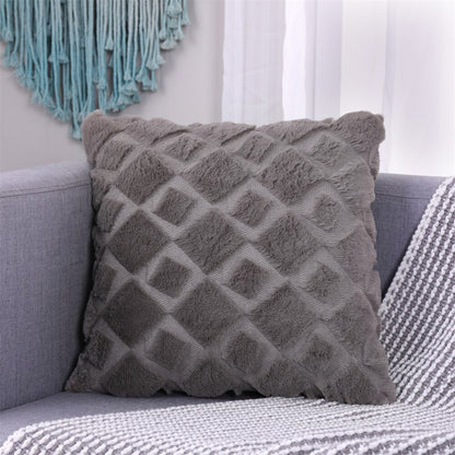 Soft Plush Cushion Cover Modern Rustic Luxury Embroidered Geometric Faux Wool Decorative Cover For Sofa Cushions Pillow Throw Covers