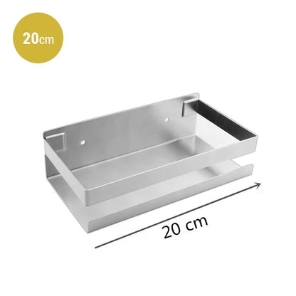 Industrial Design Stainless Steel Kitchen Shelf Racking For Storing Pots Jars Tea Coffee Spices etc Modern Aesthetics In Matt Black Or Brushed Silver 4 Sizes
