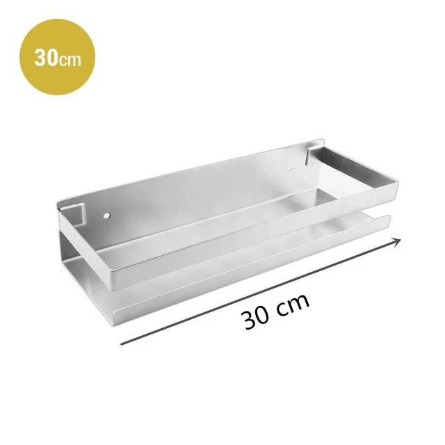 Industrial Design Stainless Steel Kitchen Shelf Racking For Storing Pots Jars Tea Coffee Spices etc Modern Aesthetics In Matt Black Or Brushed Silver 4 Sizes