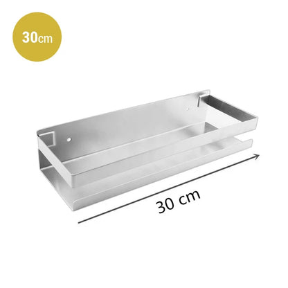 Industrial Design Stainless Steel Kitchen Shelf Racking For Storing Pots Jars Tea Coffee Spices etc Modern Aesthetics In Matt Black Or Brushed Silver 4 Sizes