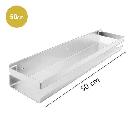 Industrial Design Stainless Steel Kitchen Shelf Racking For Storing Pots Jars Tea Coffee Spices etc Modern Aesthetics In Matt Black Or Brushed Silver 4 Sizes