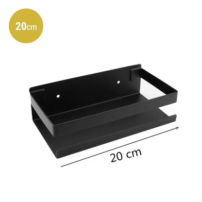 Industrial Design Stainless Steel Kitchen Shelf Racking For Storing Pots Jars Tea Coffee Spices etc Modern Aesthetics In Matt Black Or Brushed Silver 4 Sizes