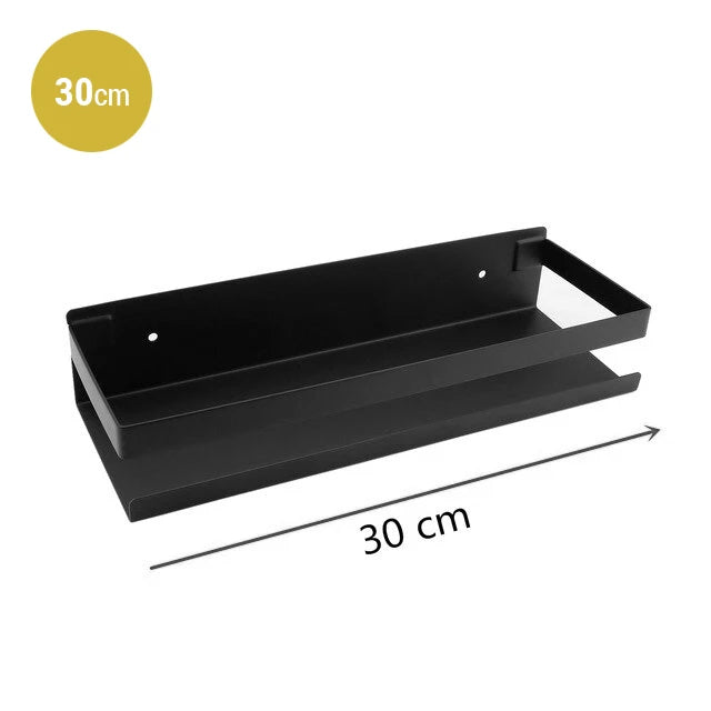 Industrial Design Stainless Steel Kitchen Shelf Racking For Storing Pots Jars Tea Coffee Spices etc Modern Aesthetics In Matt Black Or Brushed Silver 4 Sizes