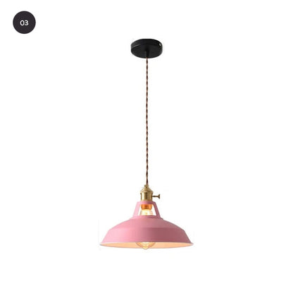Industrial Style Pendant Hanging Lamps Colorful Vintage Lighting For Kitchen Cafe Diner Restaurant Metal Lampshade Retro Decorative Home Lighting