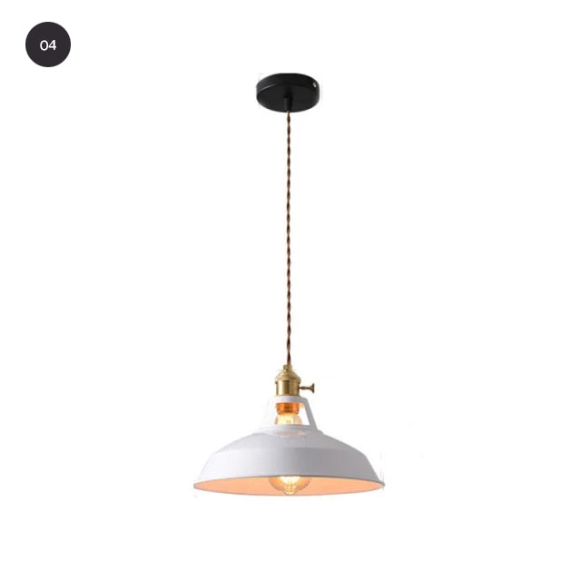 Industrial Style Pendant Hanging Lamps Colorful Vintage Lighting For Kitchen Cafe Diner Restaurant Metal Lampshade Retro Decorative Home Lighting