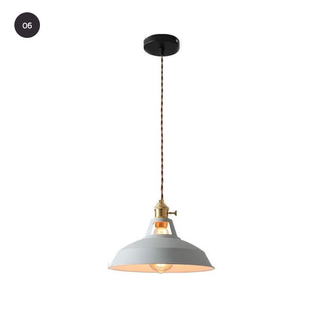 Industrial Style Pendant Hanging Lamps Colorful Vintage Lighting For Kitchen Cafe Diner Restaurant Metal Lampshade Retro Decorative Home Lighting