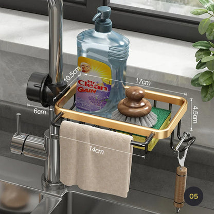 Kitchen Sink Organizer Faucet Rack For Sponge Scrubber Soap Holder Washroom Sink Cosmetics Storage Basket Shelf Rack Bathroom Accessories