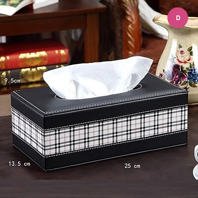 Luxury Elegant PU Leather Tissue Box For Home Decoration Desktop Bedside Table Living Room Fashionable Case For Removable Tissue Boxes Glamorous Home Interior Decor
