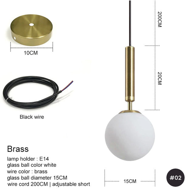 Luxury Glass Sphere Ball Pendant Light For Living Room Designer Hanging Lights For Minimalist Modern Interior Lighting