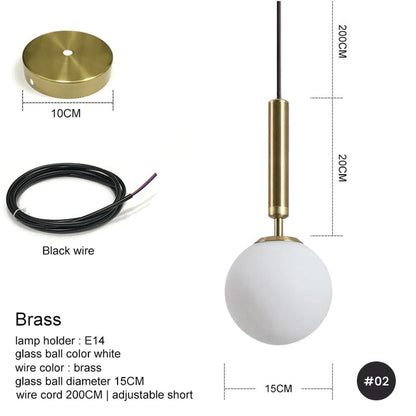Luxury Glass Sphere Ball Pendant Light For Living Room Designer Hanging Lights For Minimalist Modern Interior Lighting