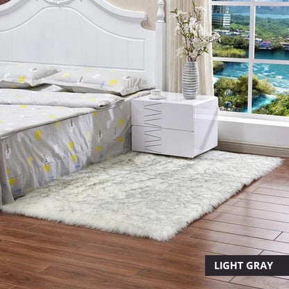 Luxury Plush Faux Fur Rugs For Bedroom Artificial Wool Soft Fluffy White Fur Rug For Living Room Bedroom Couch Area Floor Rugs