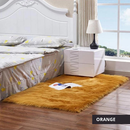 Luxury Plush Faux Fur Rugs For Bedroom Artificial Wool Soft Fluffy White Fur Rug For Living Room Bedroom Couch Area Floor Rugs