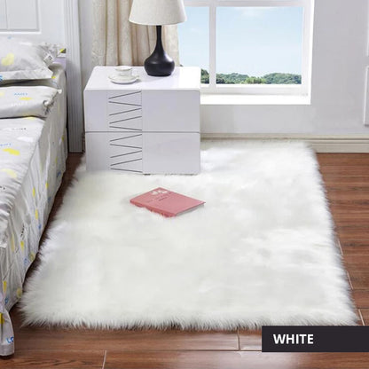Luxury Plush Faux Fur Rugs For Bedroom Artificial Wool Soft Fluffy White Fur Rug For Living Room Bedroom Couch Area Floor Rugs