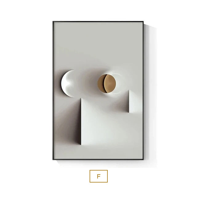 Modern Architectural Abstract Wall Art 3D Design Fine Art Canvas Prints Minimalist Pictures For Modern Loft Apartment Luxury Living Room Home Office Art Decor