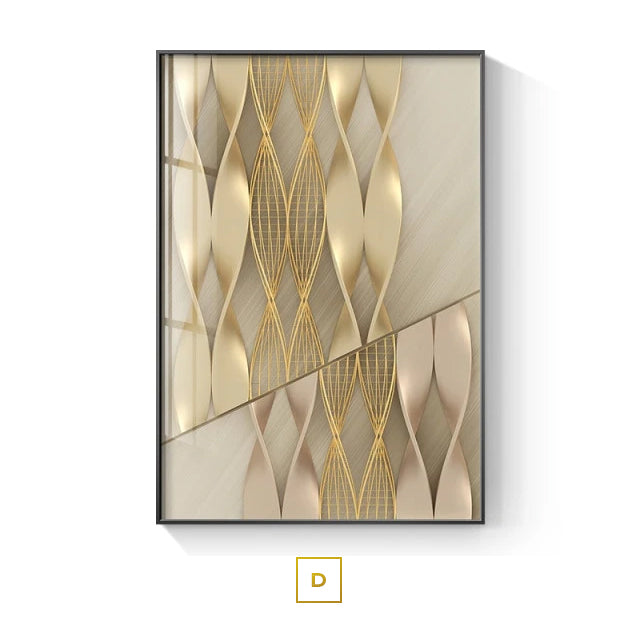 Modern Aesthetics Industrial Abstract Wall Art Fine Art Canvas Prints Neutral Colors Golden Gray Beige Pictures For Luxury Living Room Home Office Interior Decor