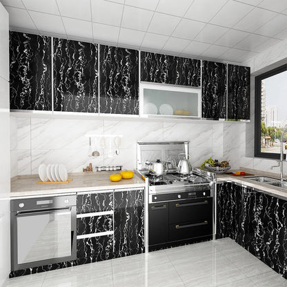 Marble Design Self Adhesive Vinyl Surface Covering For Kitchen Worktop Water & Oil Resistant PVC Film For Furniture Bathroom Surfaces DIY Home Improvement