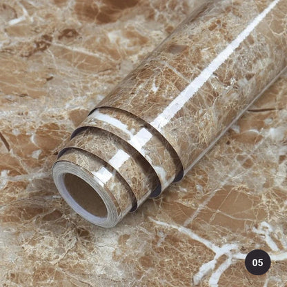 Marble Design Self Adhesive Vinyl Surface Covering For Kitchen Worktop Water & Oil Resistant PVC Film For Furniture Bathroom Surfaces DIY Home Improvement