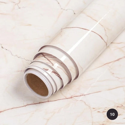 Marble Design Self Adhesive Vinyl Surface Covering For Kitchen Worktop Water & Oil Resistant PVC Film For Furniture Bathroom Surfaces DIY Home Improvement