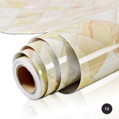 Marble Design Self Adhesive Vinyl Surface Covering For Kitchen Worktop Water & Oil Resistant PVC Film For Furniture Bathroom Surfaces DIY Home Improvement