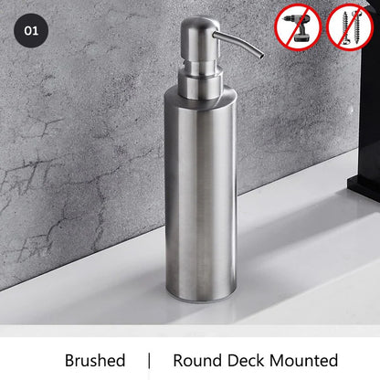 Matt Black Stainless Steel Liquid Soap Dispensers Modern Minimalist Wall Mounted Pump Soap Dispenser For Bathroom Kitchen Industrial Washrooms